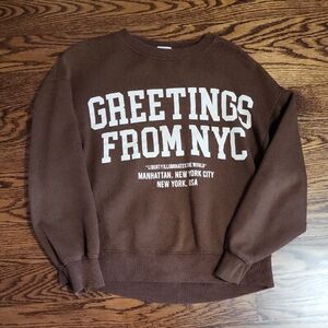 Zara Brown 'Greetings From NYC' Crewneck Sweatshirt